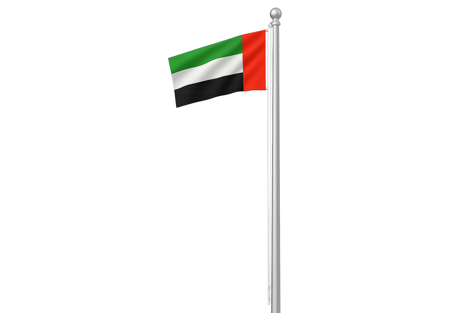 Flag pole constructed from galvanized steel with optional powder coating for long-lasting performance.